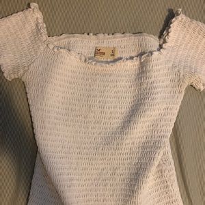 Hollister scrunchy off the shoulder crop top